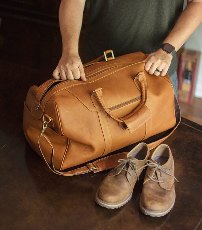 Medium Weekender Leather Duffle Bag