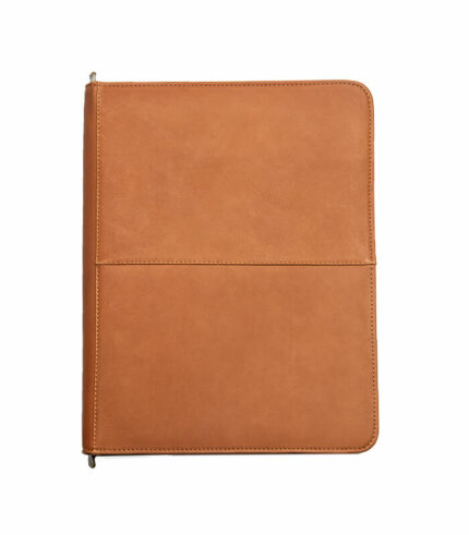 Leather portfolio cover zippered