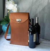Leather wine tote