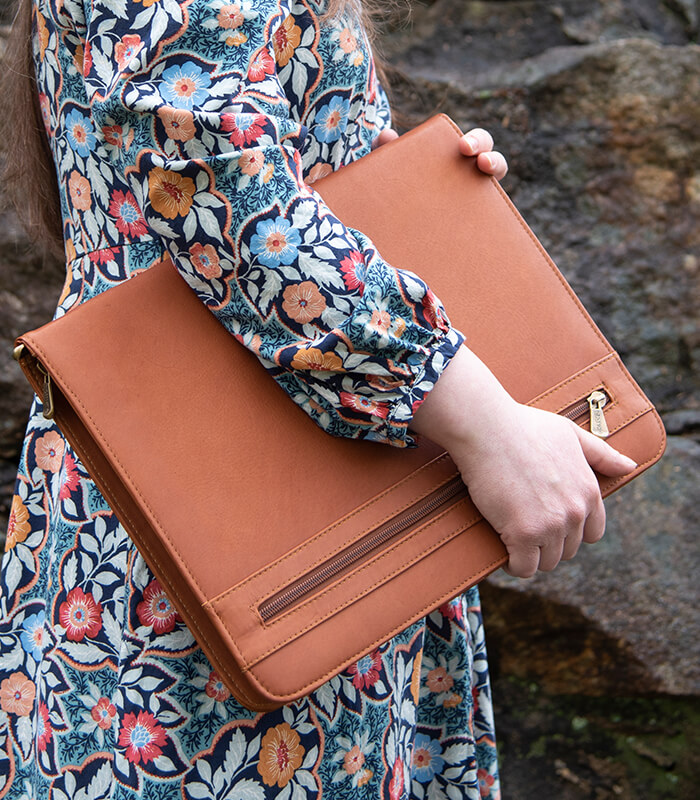 Leather zippered portfolio