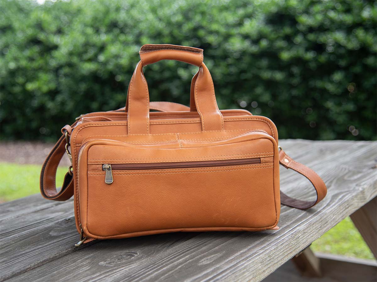 range bag on picnic table