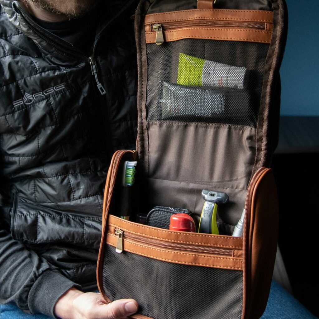 Interior of leather with pockets